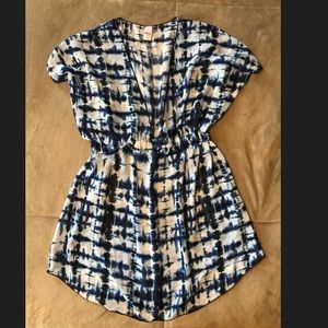 Blue and White Tie Dye Swim Coverup💦